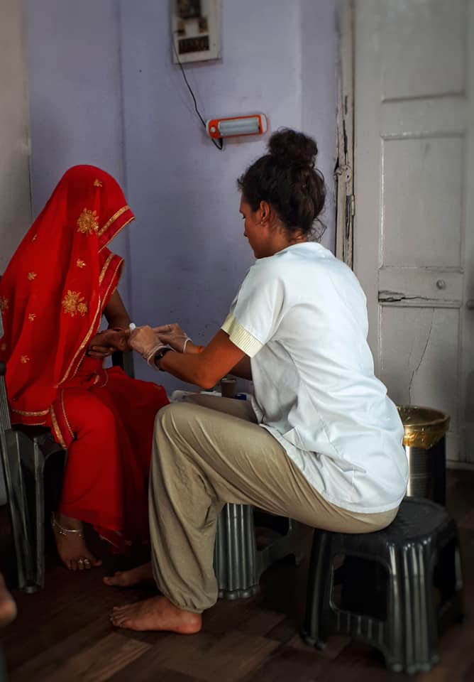 We went to a dispensary at Benares in India to provide support to vulnerable people